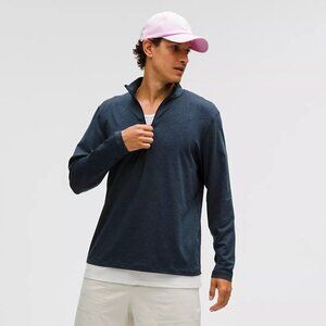 Lululemon Men's Soft Jersey Half Zip - XL Heathered True Navy